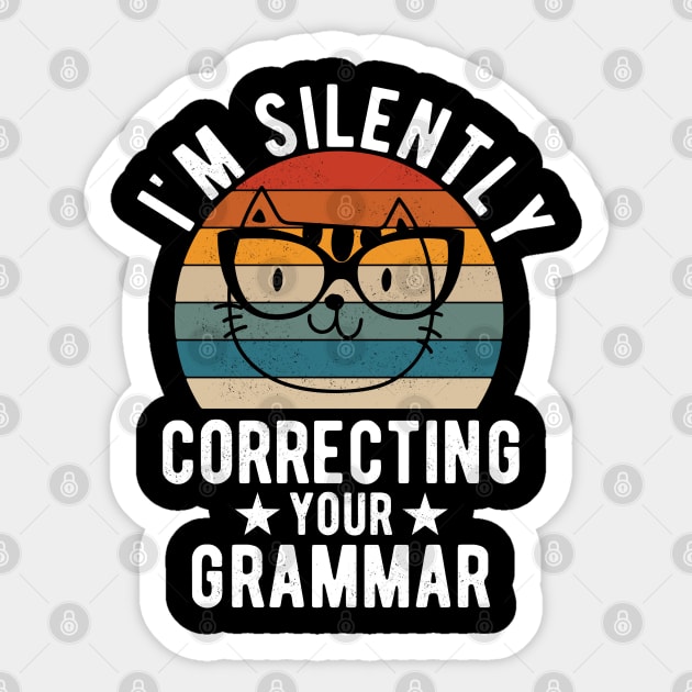 im silently correcting your grammar cat lover Sticker by Gaming champion